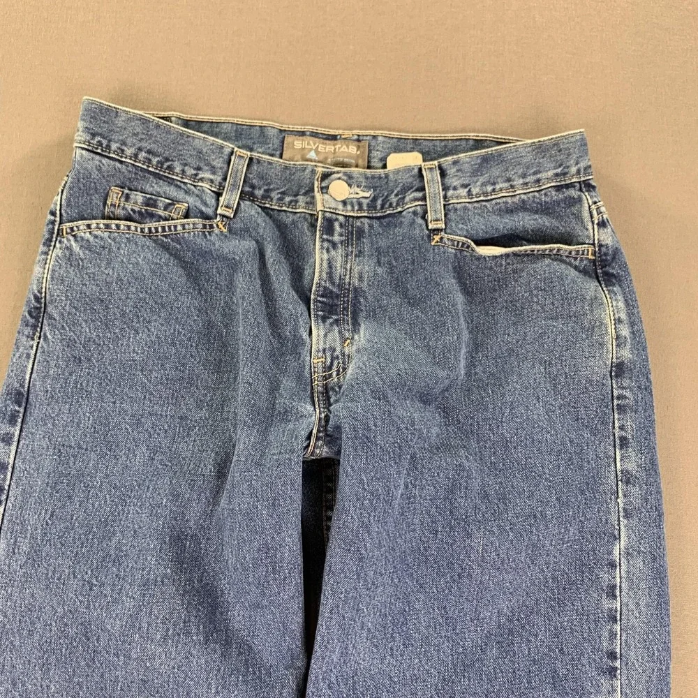 VTG Levi's Silvertab Jeans Teen 13 (34x30‎ Fit) Blue Relaxed Y2K Baggy Wide Leg